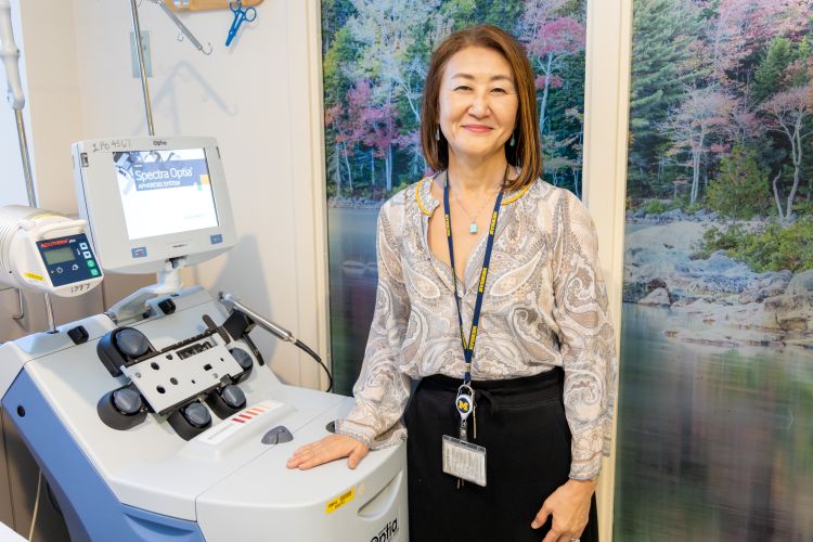 Dr. Chisa Yamada in Apheresis.